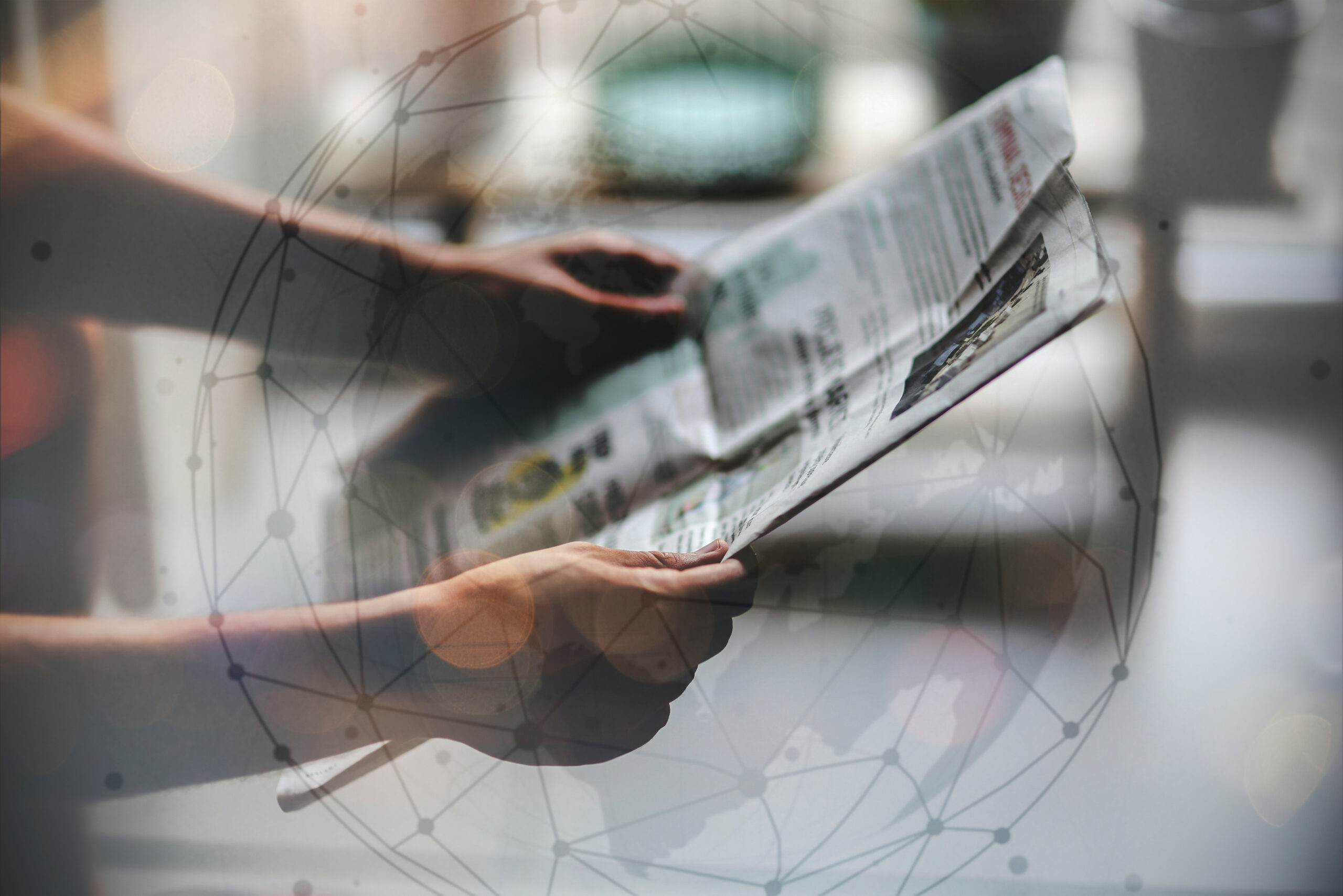 Man reading a business newspaper